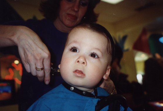 Cody received his first haircut at only 10 months!  He was a trooper!