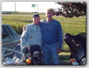 Me and dad outside Cracker Barrel getting ready to take off on the first day