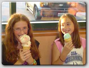 Courntey's ice cream was bigger than she was!  Harlee was waiting for it to fall over!  :)