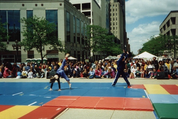 Harlee performing on Monument Circle, Indianapolis IN at the Indy 500 Kids Fair at only 6 years old!