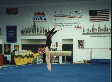 Harlee performing on floor in her first fun meet at 5 years old!