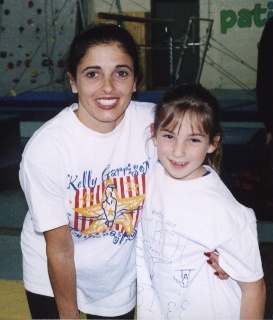 Harlee with 1988 Women's Olympic Gymnastics Team Captain, Kelly Garrison.